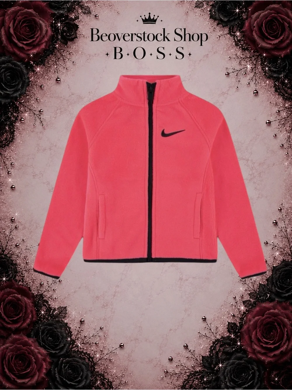 🔴New NWT Nike Kids' Fleece Jacket Racer Pink